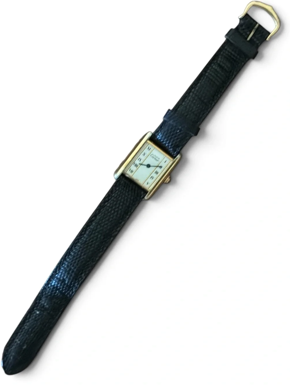 Vintage Must de Cartier Tank Vermeil Quartz 925 Watch New Battery Swiss Classic